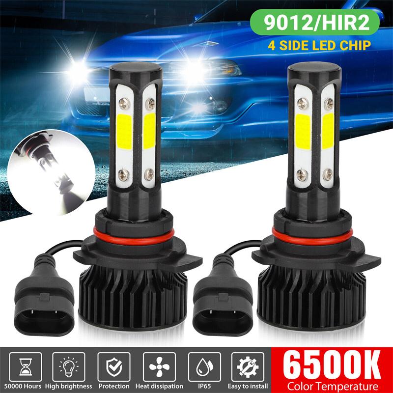 

2 шт. 4-х сторонняя светодиодная лампа фары 9012 автомобильные фары 9004 противотуманные фары авто фары супер белый 9012 чёрный