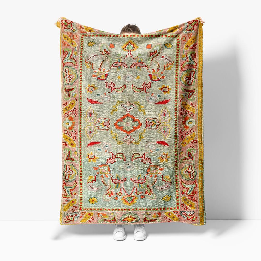 

Vintage Moroccan Style Patchwork Kilim Rug Cotton Floor Blanket Small Throw Soft Decorative Cushion Cover 75x100cm