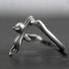 Silver Women's Adjustable Ring Universal Gift Falling Cat