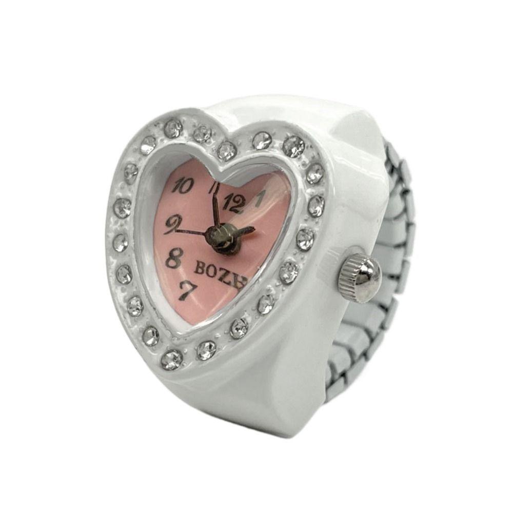 

Подарочные ювелирные часы Эластичные эластичные кольца Круглые кварцевые кольца на палец Кольцо Часы Цифровые часы розовый