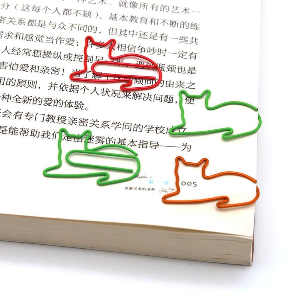 20/30PCS Animal Bookmark Metal Paper Clamps Paper Decorative Cat Shaped Paper Clips  Office/School