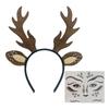 Festive Reindeer Antler Headband Set Includes Decorative Stickers Comfortable Cloth For Kids Adults Christmas Event