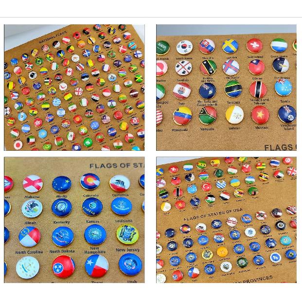 Map P, 291Pcs Flags P of The World Map Pin Board, Decorative Push P for Cork Board, Travel Map