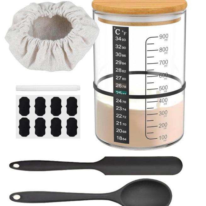 High Borosilicate 32oz Transparent Sourdough Starter Jar