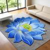 Tapis de sol 3D Lotus Tapis de salon fleur réaliste Forme fleur de lotus Antidérapant Tapis de zone pour cuisine Chambre Salle de bain Salle de jeux
