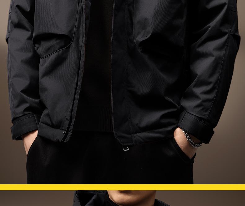 Men's 2025 Autumn/Winter High-End Quilted Thick Cotton Jacket - Trendy Windproof Outdoor Mountaineering Coat