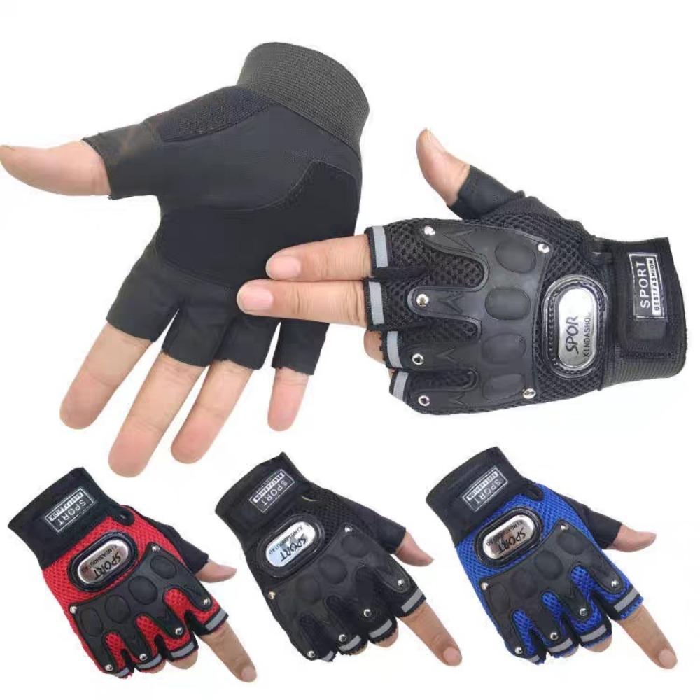 Motorcycle riding half finger protective gloves sports outdoor locomotive non-slip gloves fitness gloves men