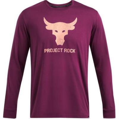 Project Rock Logo Print Outdoor Casual Sports Crew Neck Long Sleeve T-Shirt Men Tops Gemini-Purple 1374847-505