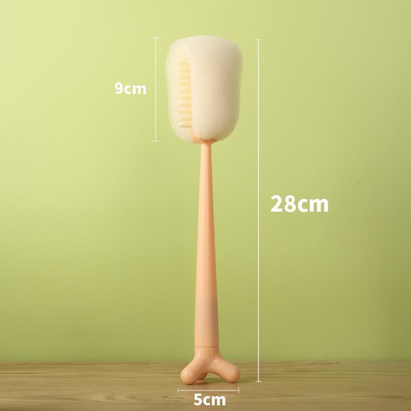 

Мягкая губка для мытья чашек, длинная ручка, губка для мытья бутылок, щетка для чистки бутылок с вином, стеклянных чашек, бутылок с водой, кухонный инструмент розовый