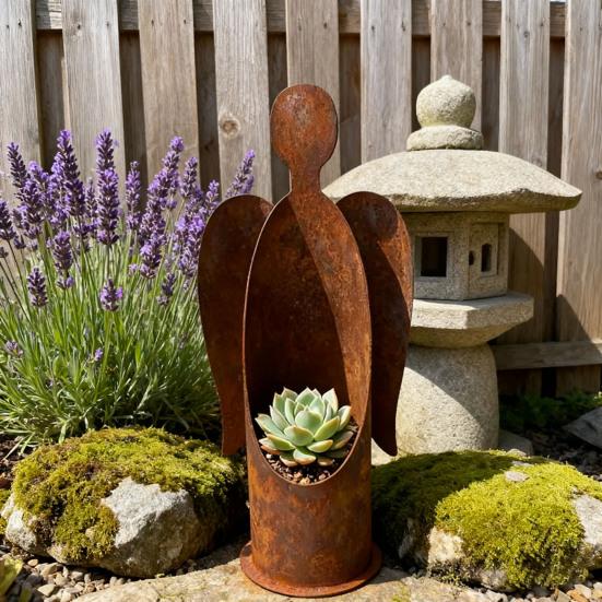 1/2Pcs Rusty Angle Candle Holder Weather-proof Iron Art Tealight Candle Stand Metal Candlestick Indoor Outdoor Garden Home Office Desktop Decoration