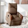 Electric Massage Recliner with Rising Function Brown Fabric
