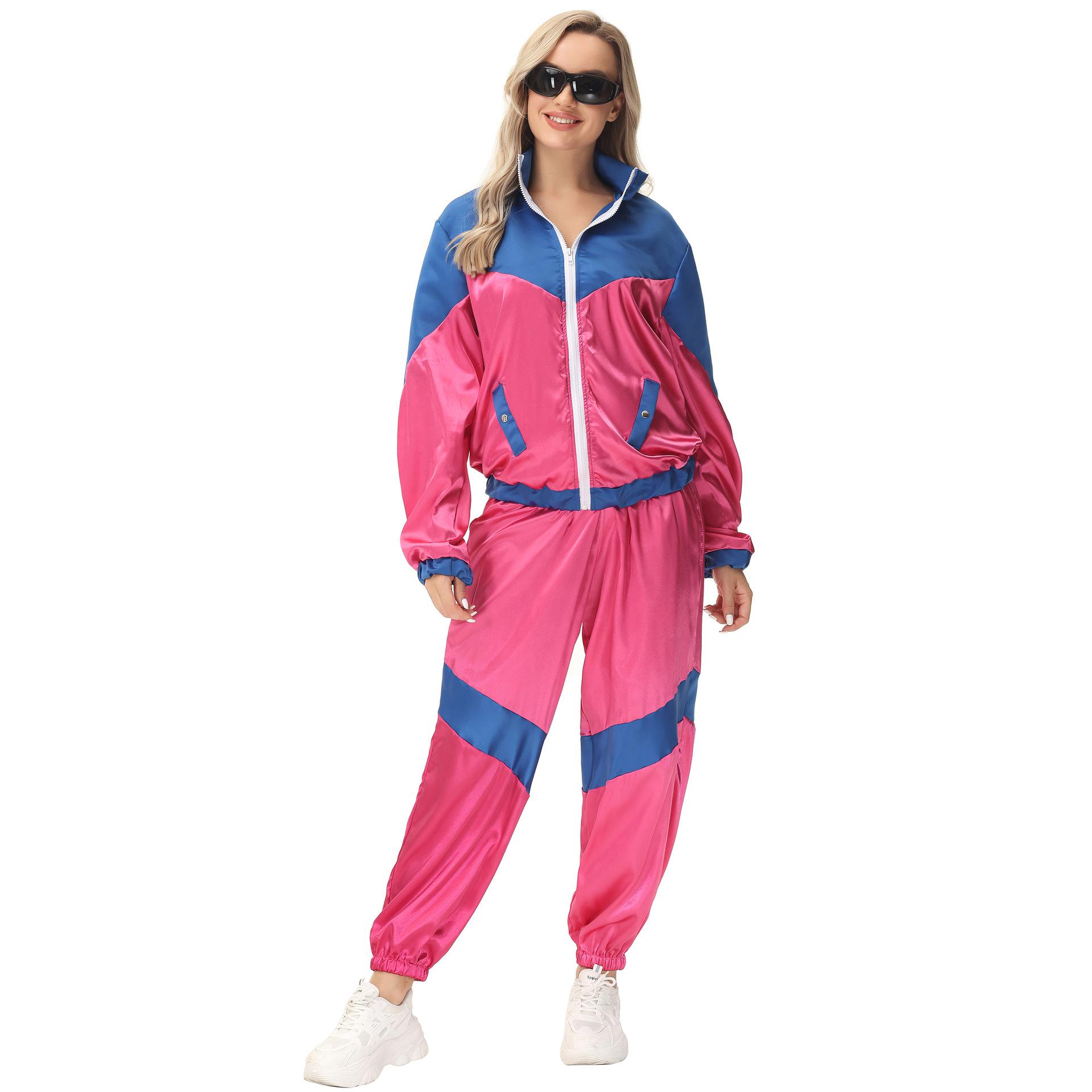 

Vintage sports disco costumes, music festival party rock cos era dynamic hip hop performance costumes XL