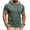 Men’s Shirts Short Sleeves Hooded T-shirts Fitness Tops Summer Casual Wear Pullover Hoodie