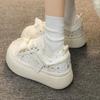 Xiaoxiangfeng little white shoes women's 2024 spring new popular platform canvas shoes bread shoes with skirts school board shoes