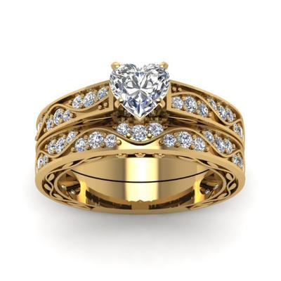 Luxury European and American Jewelry Rings, Creative Heart-shaped Zircon Couple Rings, Foreign Trade Jewelry, Simple Pattern Rings