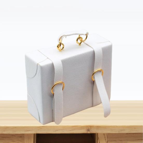 Dollhouse Miniature Suitcase Wood Briefcase DIY Handbag Ornament 1/6 1/12 Scale Dolls Accessories Photo Props Micro Landscape Decor