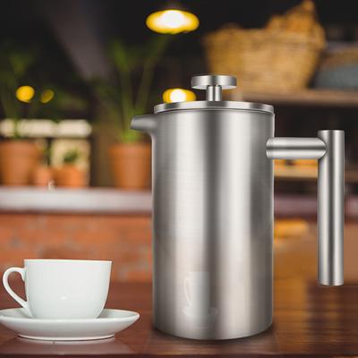 Stainless Steel French Press Coffee Maker Large Capacity Coffee Percolator Pot Espresso Coffee Machine Tea Maker Pot Double Wall