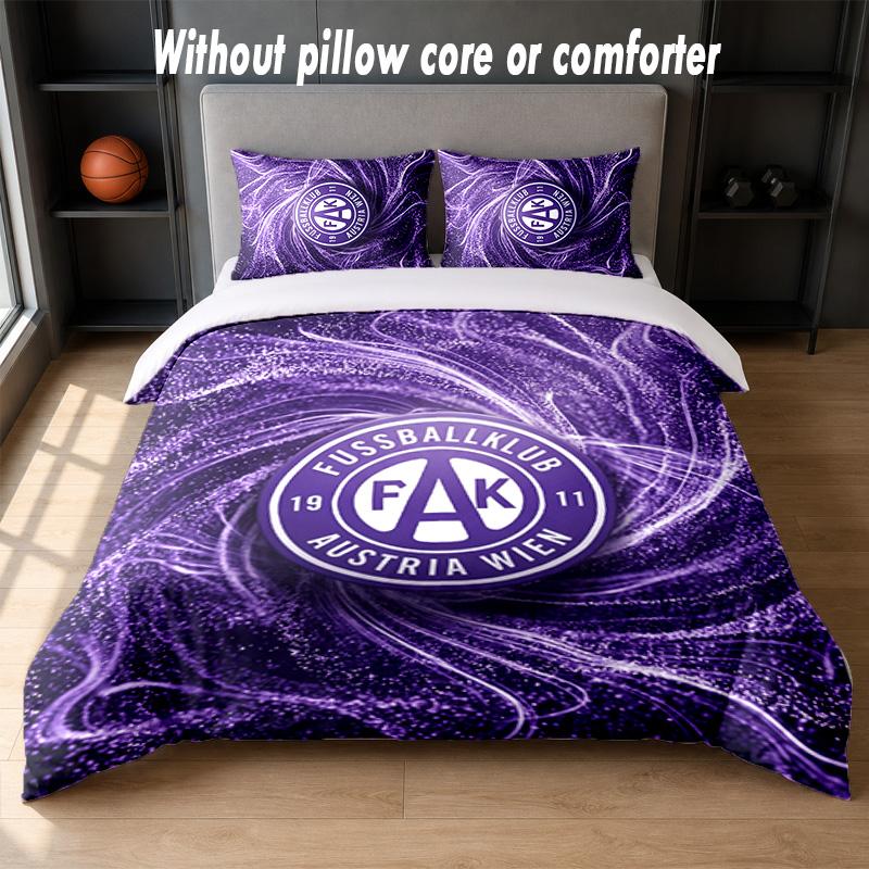Austria Wien FC Design Bed Bedding Set 1 Duvet Cover + 2 Pillowcases Soft Breathable Household Bed Linens