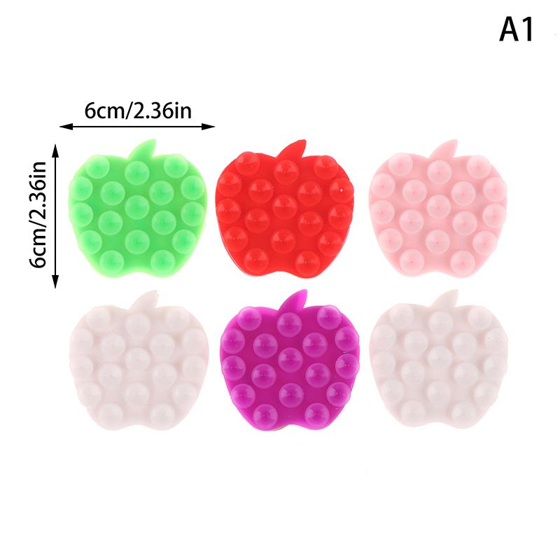 1 szt. Silikonowy uchwyt na telefon w kształcie jabłka/motyla, przyssawka, wspornik, podkładka samoprzylepna do mocowania, przyssawka do telefonu komórkowego