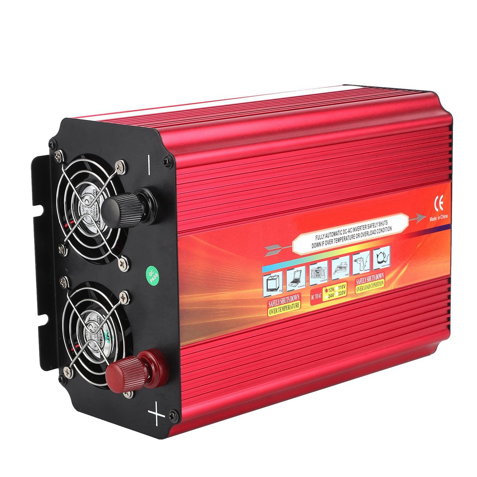 

LCD 2000W Power Inverter High Power 2 Universal Sockets Dual Cooling Fan WLDT Converter DC 12V to AC for Car Outdoor