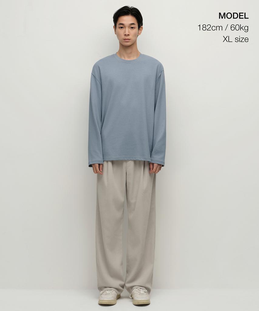 MUSINSA STANDARD [Heat Standard] Crew Neck Long Sleeve T-Shirt [Cloudy Blue]