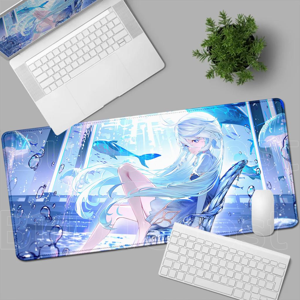 HD New Pretty Genshin Impact Furina Anime Mousepad Game Office PC Kawaii Girl Desk Mat Keyboard Mouse Pad Laptop Mice Mat Carpet