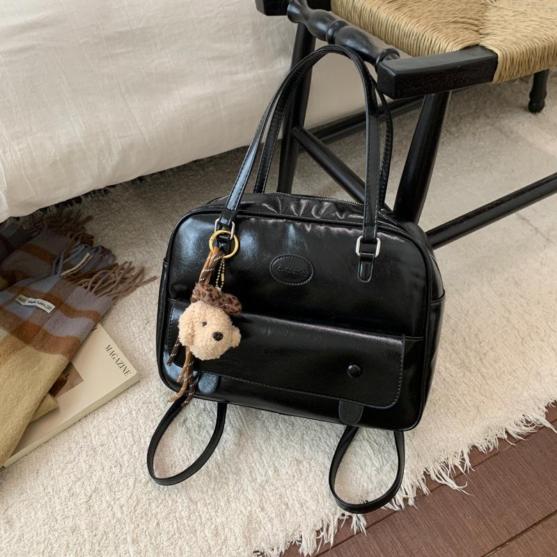 College style student class foreign style leather casual versatile shoulder portable 2025 autumn and winter women's backpack bag