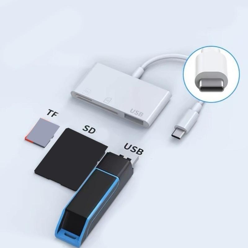 USB C TF Card Reader for PC Memory Card with USB Port Card Reader for Camera Memory Card Reader Simultaneously Read