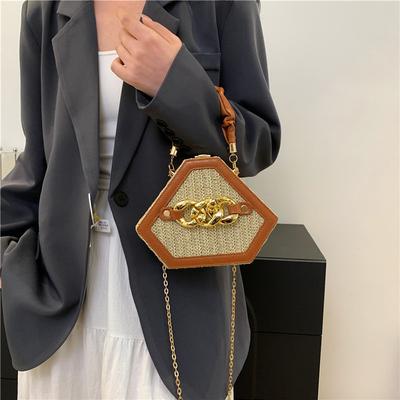 Codzienne łańcuszki damska torba na ramię pleciona słoma wysokiej jakości torebka crossbody poczucie luksusu moda