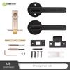 Coffee Bronze Brass Keyless Knurled Lever Door Handle Lock Set for Bathroom & Bedroom