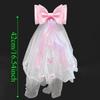 Gift White Veil Hair Clip Bow Mesh Girls Head Gauze Polyester Beads Super Fairy Veil Birthday Headdress