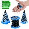 3Pcs/Set 3D Printed Spiral Cone Impossible Pyramid Passthrough Sculpture Spiral Cylinder Figurine Stress Anxiety Relief Kids Adults Educational