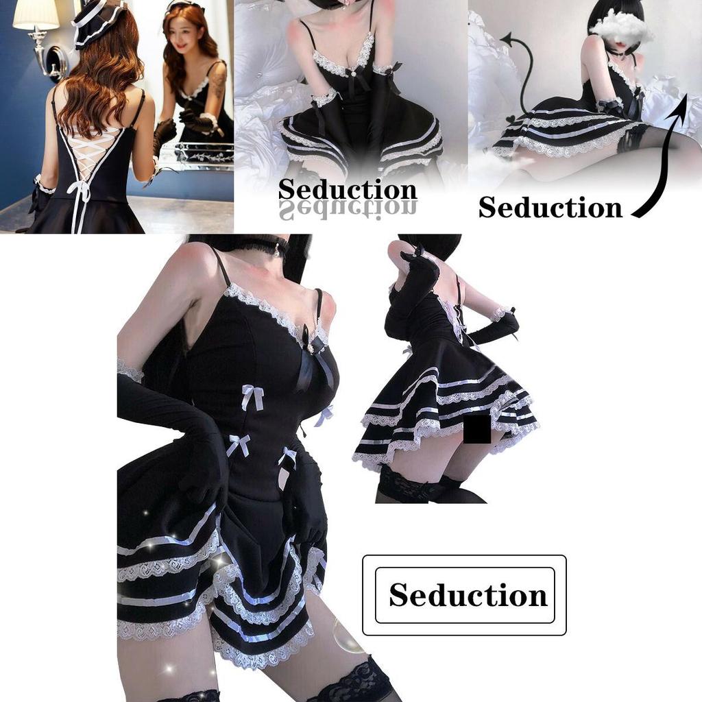 Ensemble de Costume de Robe de Servante Lolita Adulte Enchanteresse Idéal Pour les Passionnés d'Anime