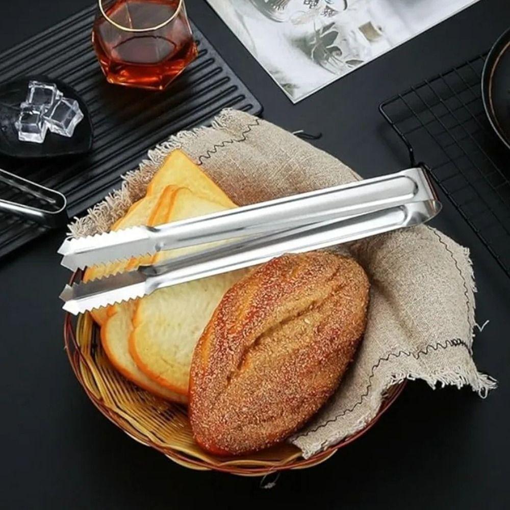 1Pcs 410 Stainless Steel Grill Tongs Non-Slip S/M/L/XL Food Clip Lengthened Multifunctional BBQ Steak Clip Cooking Utensils