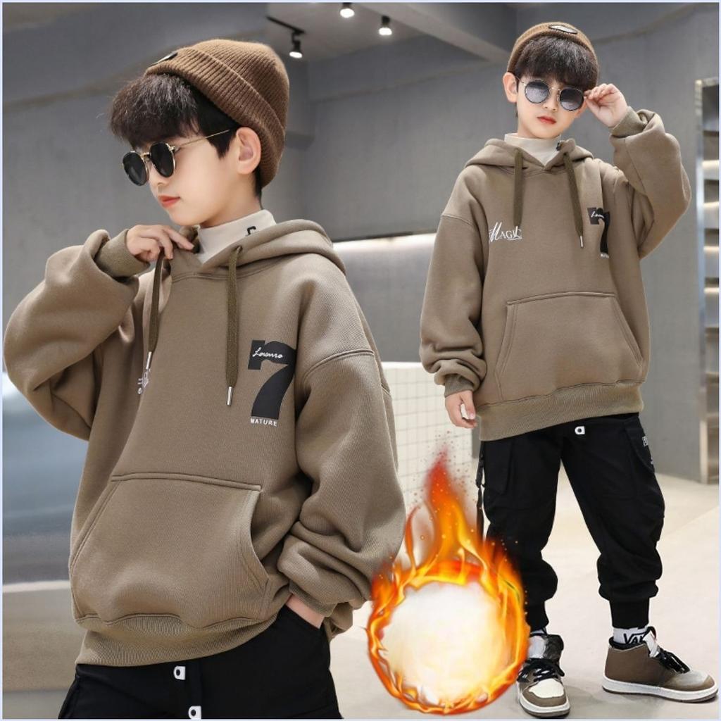 Felpe alla Moda per Ragazzi Autunno Inverno Felpe per Bambini Nuovi Bellissimi Vestiti a Manica Lunga Bambini Grandi Top con Cappuccio Larghi