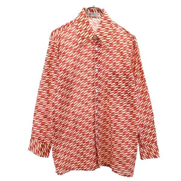 LANVIN Overall handle Long sleeve shirt 4 Red series Men's Used