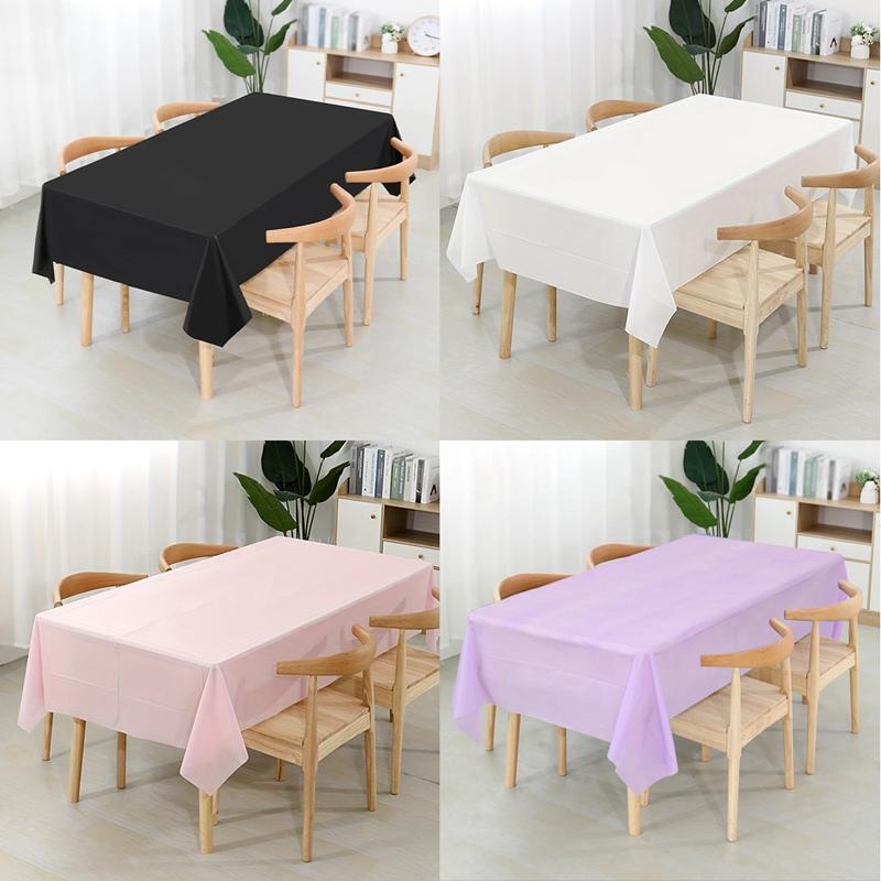 Rectangle PEVA Tablecloth Table Cloth Overlays Wedding Christmas Baby Shower Birthday Events Banquet Decor Home Dining Table