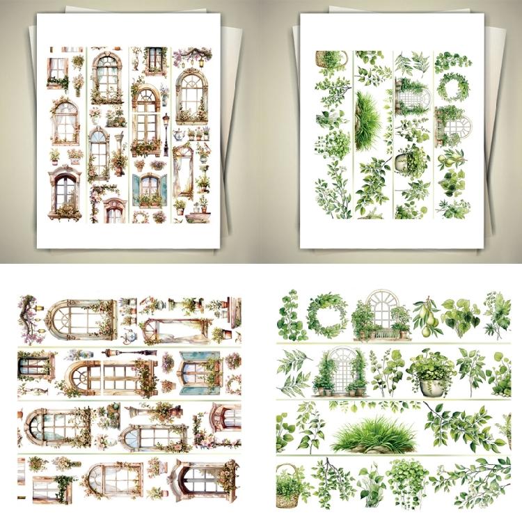 Flower Decorative Tape Water Resistant PET Tape Aesthetic Scrapbooking Tape for Journal Photo Album Planner Wrapping