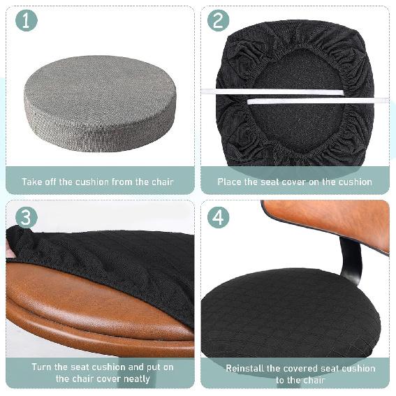 KALIONE Office Chair Cover Desk Chair Seat Cover, Elastic Stretch Chair Slipcovers Dining Room Desk Seat Cover, Removable Chair Seat Cushion