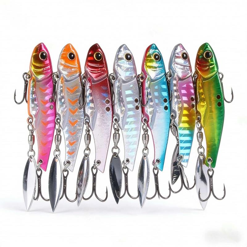 Freshwater Bass Lure BaitVIBRotating Sequin Blood Groove Hook5cm12g16g10No.12No.