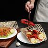10pcs Oil Drainage Net Bamboo Woven Food Mat Hexagonal Plate Mat Fried Food Oil Mat  Kitchen