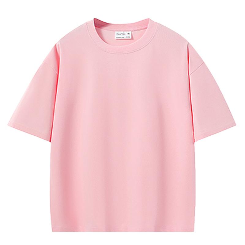 

VEZFAA Женская мода Повседневный однотонный принт Лето Весна Короткие рукава О-образный вырез Блузки и рубашки XXXL розовый