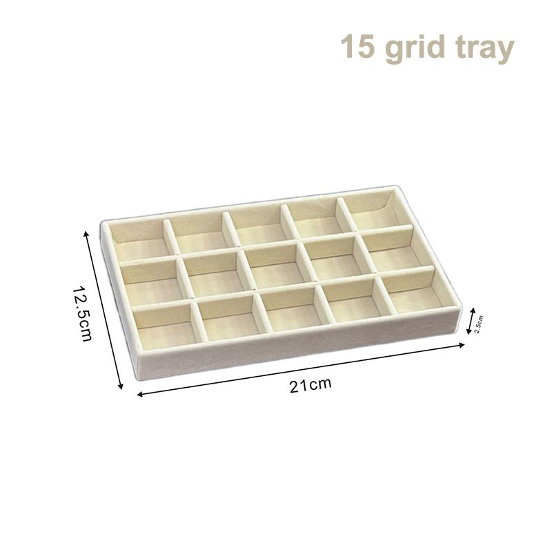 Flockovaný šperkovnicový displejový podnosový stojan Více stylů pro náhrdelník, náramek, náušnice, prsten Organizér Box