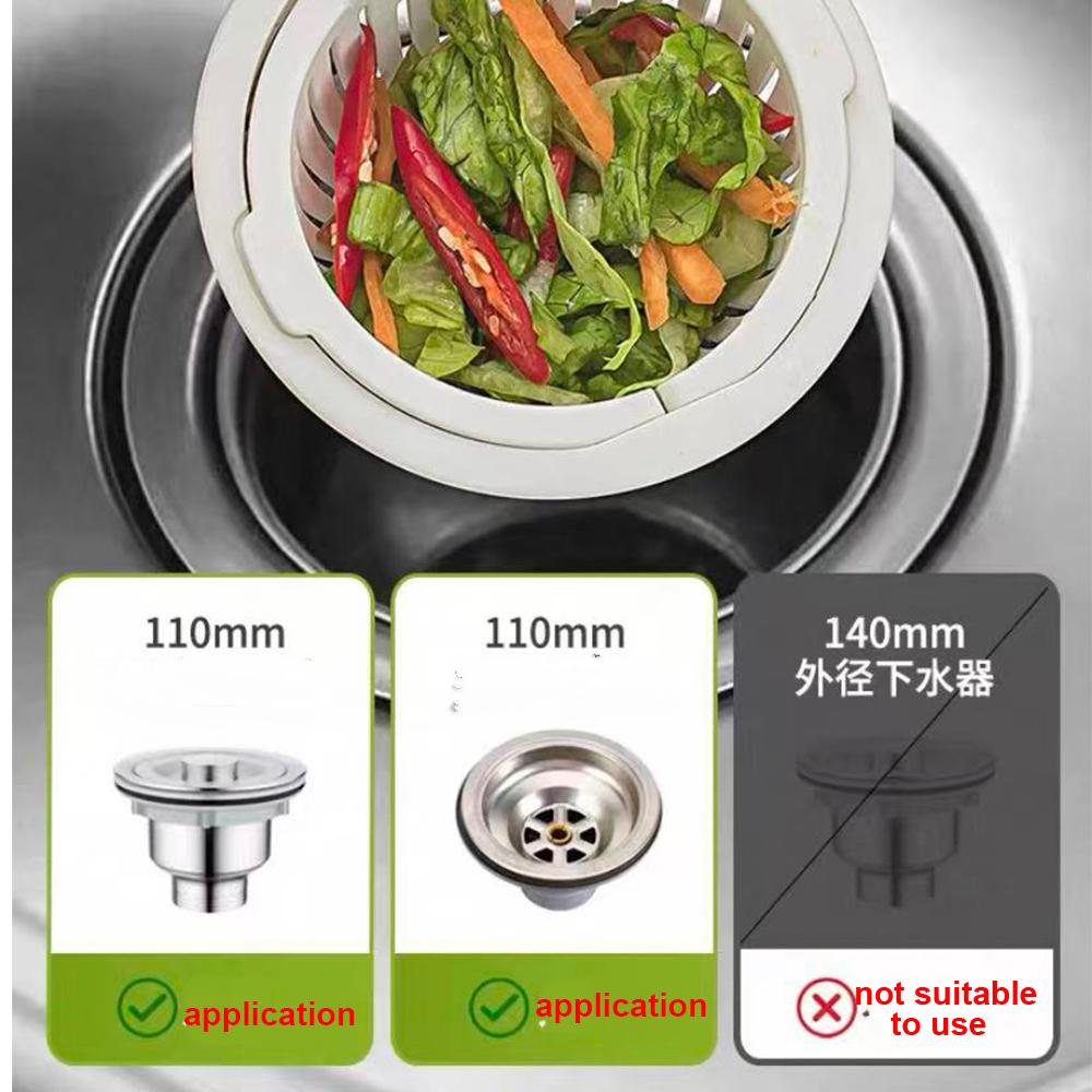 Kitchen Sink Drain Hole Filter Trap Sink Strainer ABS Bath Sink Drain Basket Tool Sink Strainer Filter