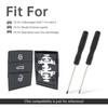 3 Buttons Rubber Flip Car Key Pad Replacement for Octavia Seat Leon Ibiza with 2pcs Screwdrivers Wear-resistant