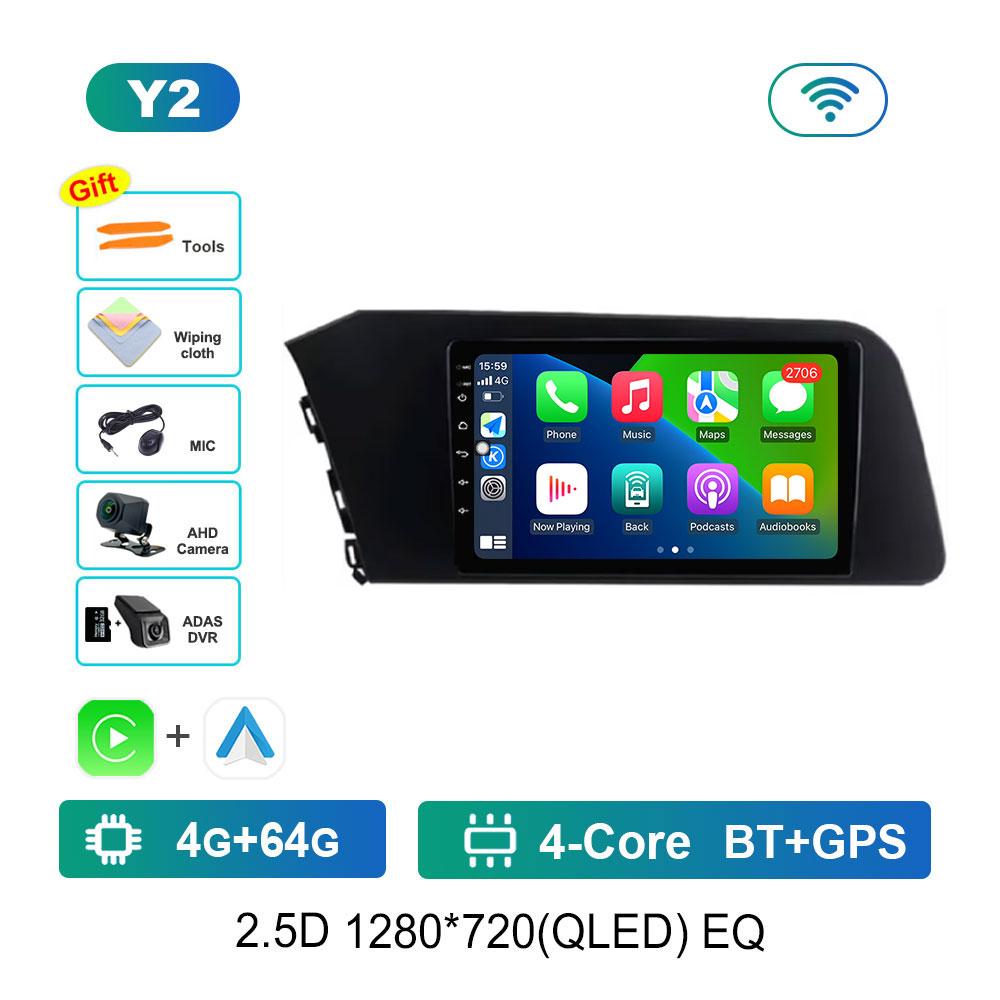 Bluetooth DSP Stereo Car Video Multimedia Player for Hyundai Elantra VII CN7 2020 2021 Android 14 WiFi 4G GPS Touch Screen