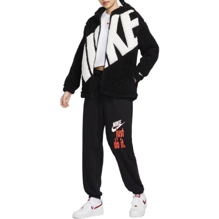 Nike Sportkleding Fluweelachtig Gevoel Jas Dames Zwart FB8696-010