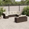 VidaXL Garden Lounge Set with Cushions 9 Pcs, Patio Sofas, Patio Furniture Set, Outdoor Furniture, Brown 3255360