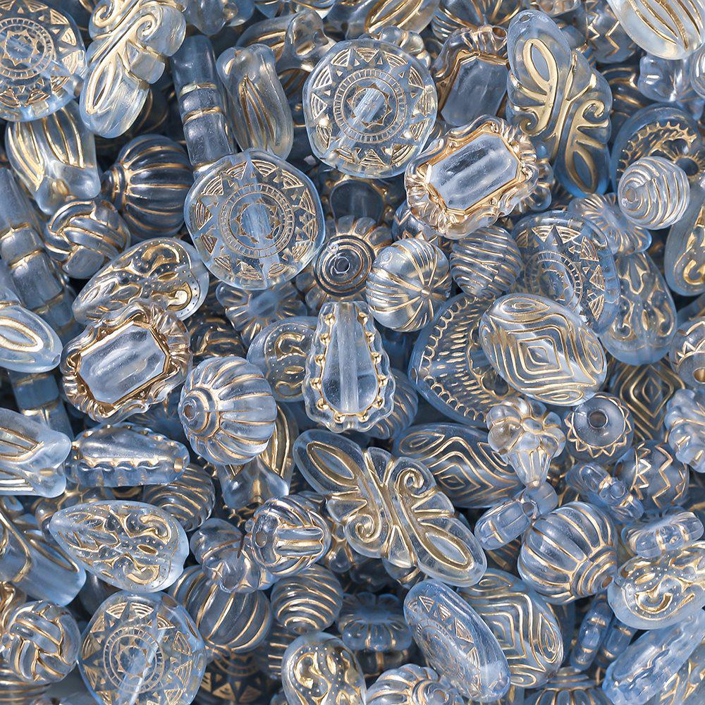 Acrylic Retro Gilded Czech Glass Beads for DIY Jewelry Making