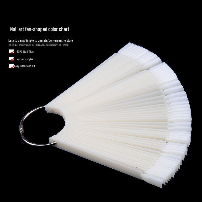 Fan-Shaped Nail Art Practice Display - 50 Piece Gel Polish Color Card Set